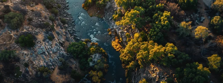 a breathtaking aerial view of the scenic american river canyon near auburn, california.